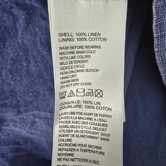 Tommy Bahama Seaglass Linen Sleeveless Shift Dress Women XS Dark Cobalt Blue - Picture 13 of 13